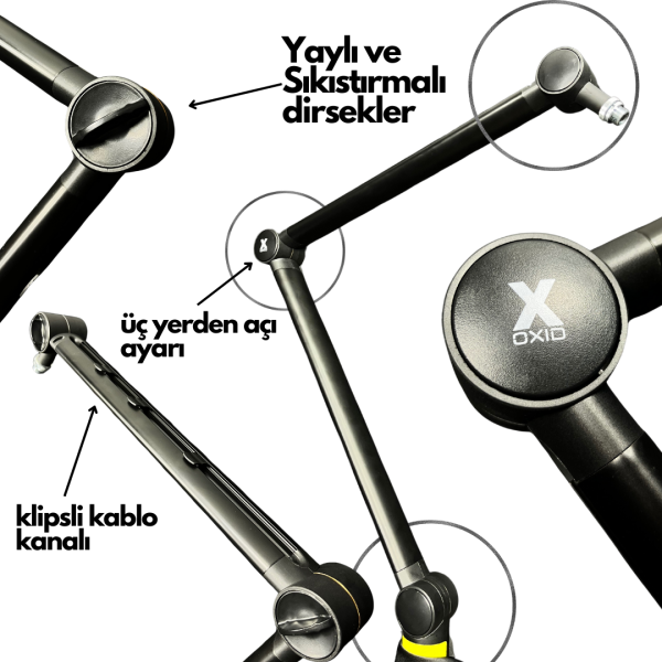 Oxid MMS-07 Siyah Broadcast/Studio/Gaming Mikrofon Standı