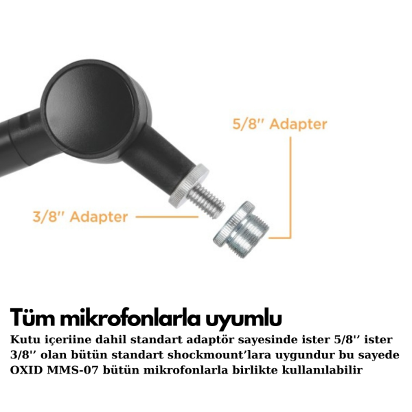 Oxid MMS-07 Siyah Broadcast/Studio/Gaming Mikrofon Standı