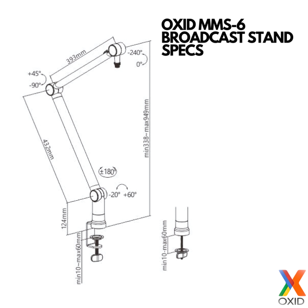 Oxid MMS-07 Siyah Broadcast/Studio/Gaming Mikrofon Standı