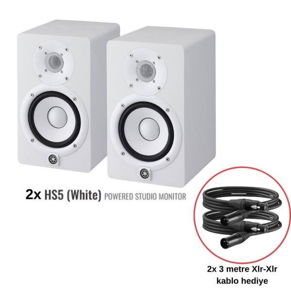 Yamaha HS5 Aktif Stüdyo Referans Monitörü Seti (Beyaz)