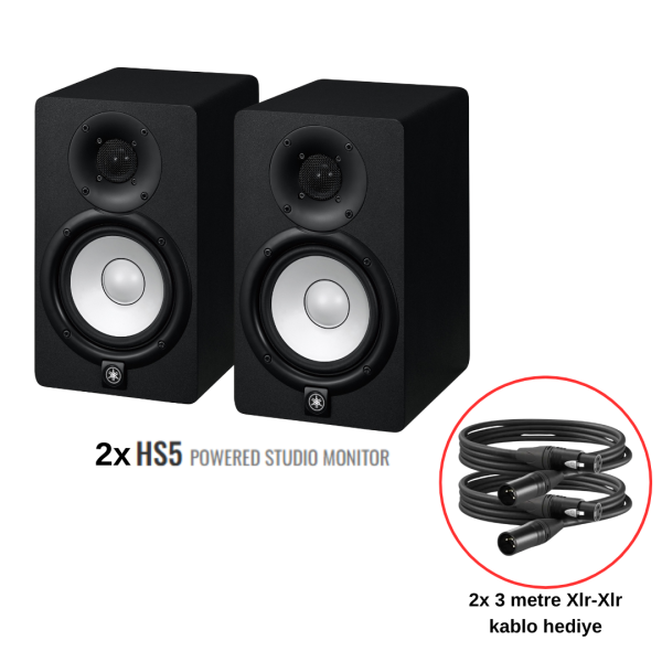 Yamaha HS5 Aktif Stüdyo Referans Monitörü Seti (Siyah)