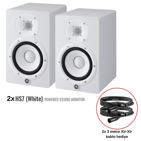 Yamaha HS7 Aktif Stüdyo Referans Monitörü Seti (Beyaz)