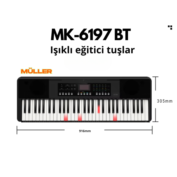 Müller  MK-6197BT 61 tuş org tuş hassasiyetli Bluetoothlu