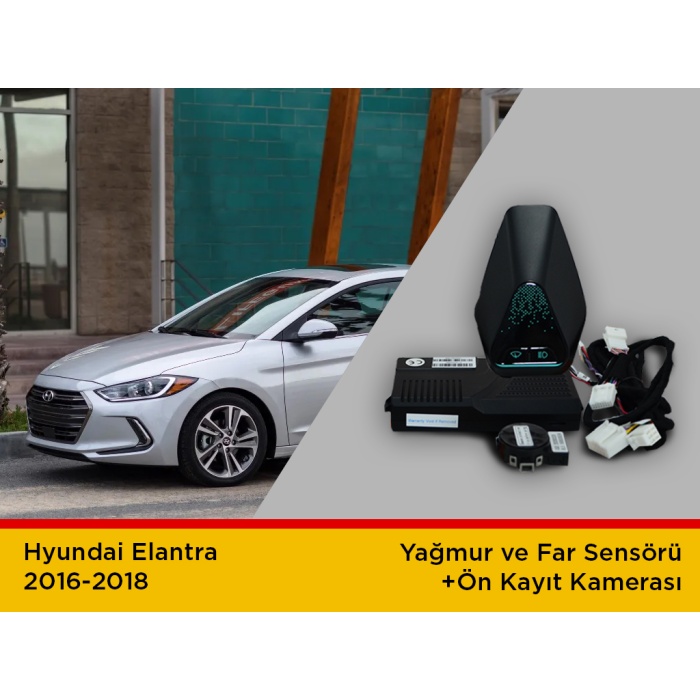 Hyundai Elantra 2016-2018 YAĞMUR VE FAR SENSÖR+DVR Kayıt Kamerası
