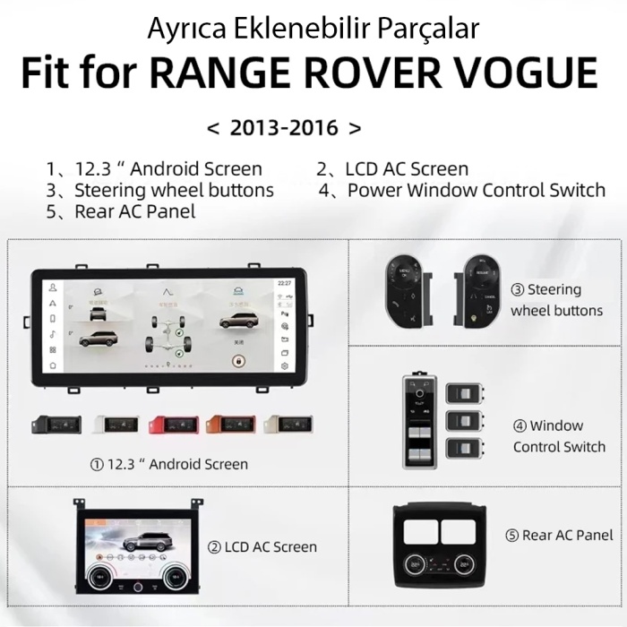 RANGE ROVER DOKUNMATİK Direksiyon Kumandası-Tuşları