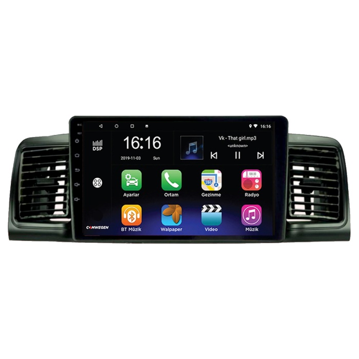 Toyota Corolla Sol Terra 2002-2006 Gri 8 GB RAM 2K Ekran Android Carplay Multimedya Navigasyon