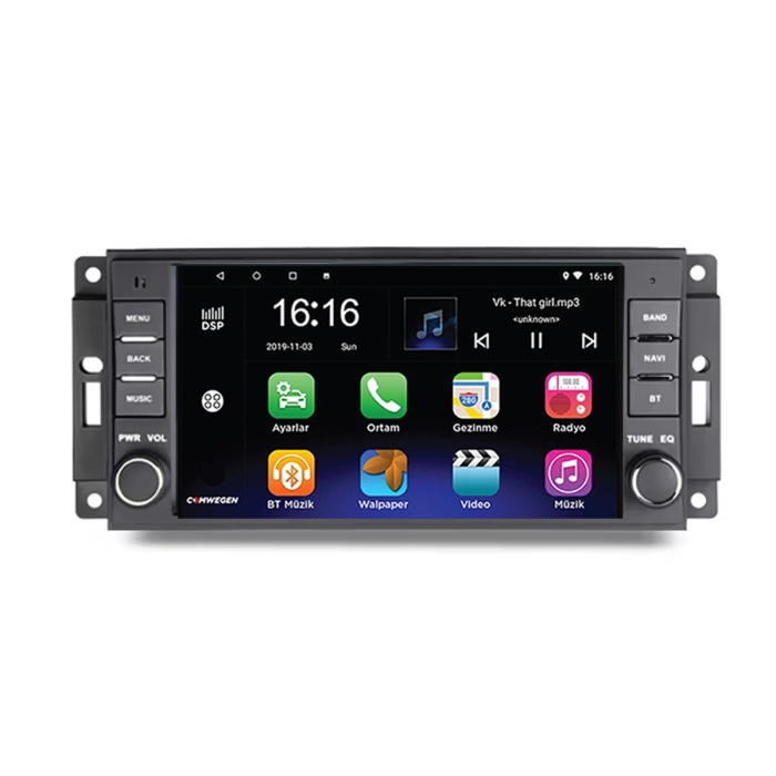 Jeep Wrangler Dodge RAM Avenger Challenger Chrysler 7inç 4 GB RAM Tuşlu Android Carplay Multimedya Navigasyon