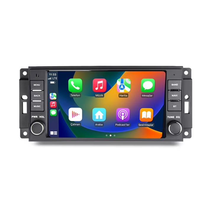 Jeep Wrangler Dodge RAM Avenger Challenger Chrysler 7inç 4 GB RAM Tuşlu Android Carplay Multimedya Navigasyon