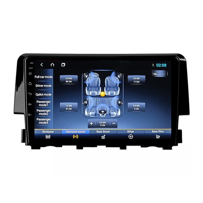 Honda Civic FC5 2016-2021 Android 2gb Ram 8 Çekirdek Kablosuz Carplay Navigasyon Multimedya