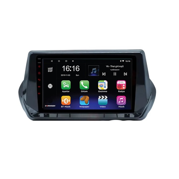 Peugeot 2008 2021 ve sonrası 2 GB RAM 8 Çekirdek Android Carplay Multimedya Navigasyon