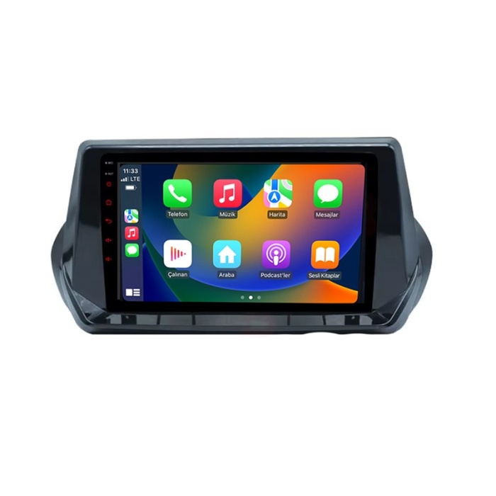 Peugeot 2008 2021 ve sonrası 2 GB RAM 8 Çekirdek Android Carplay Multimedya Navigasyon
