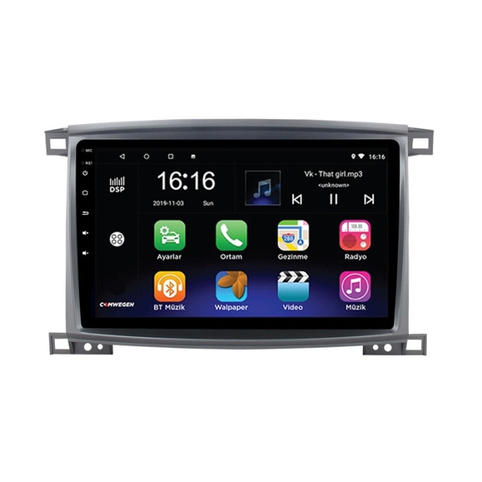 Toyota Land Crusier VX100 2002-2007 Android 2gb Ram 8 Çekirdek Kablosuz Carplay Navigasyon Multimedya