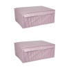2 Adet Kapaklı Çok Amaçlı Hurç Kutu Baza 50X40X19 Pembe