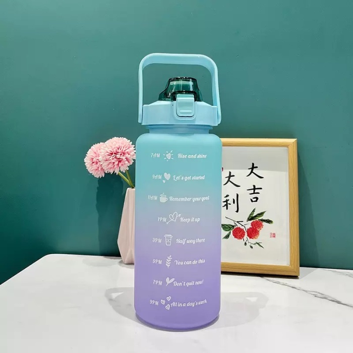 2000 ml  Motivasyonel  Su Matarası Tritan Spor Salonu Su Şişesi Bpa Içermez
