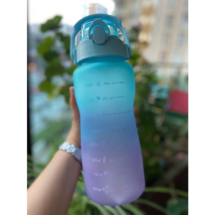 2000 ml  Motivasyonel  Su Matarası Tritan Spor Salonu Su Şişesi Bpa Içermez