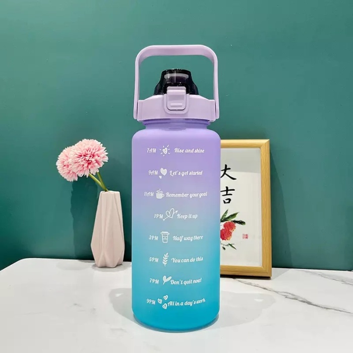 2000 ml  Motivasyonlu  Su Matarası Tritan Spor Salonu Su Şişesi Bpa Içermez