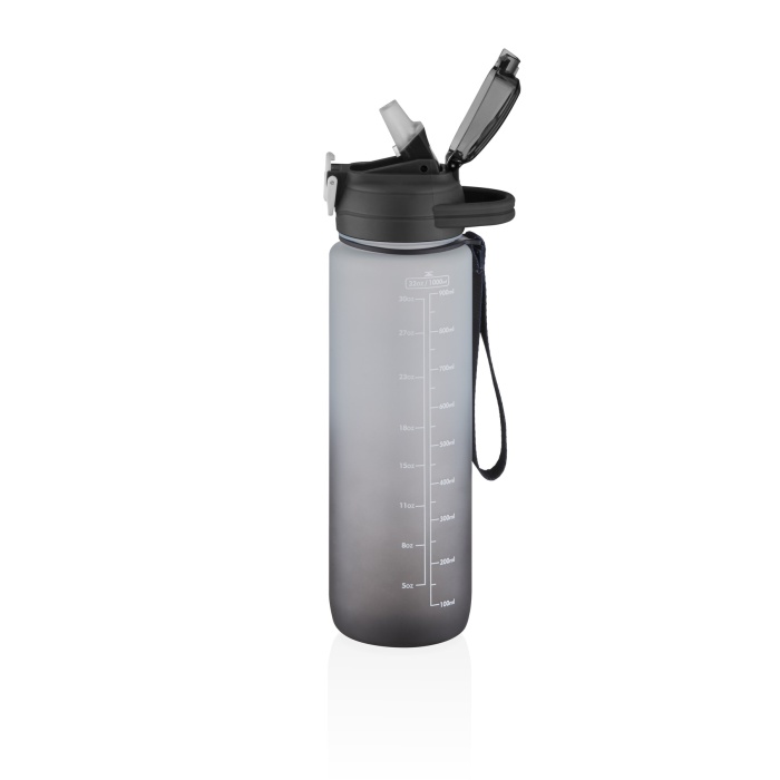 1000ml Motivasyon Matara Kalın Pipetli Sticker Hediyeli Çift Renk 2219