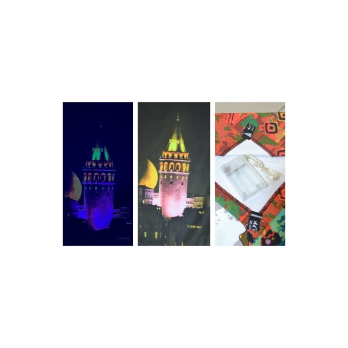 Galata Kulesi Neon Duvar Örtüsü Ve Duvar Halısı