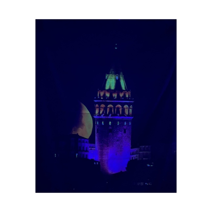Galata Kulesi Neon Duvar Örtüsü Ve Duvar Halısı
