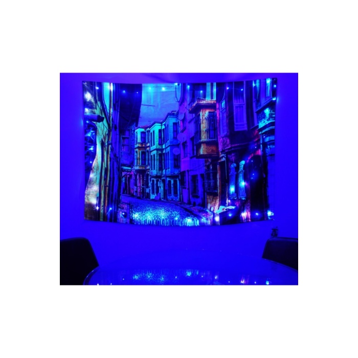 Balat Sokakları Neon Duvar Örtüsü Ve Duvar Halısı