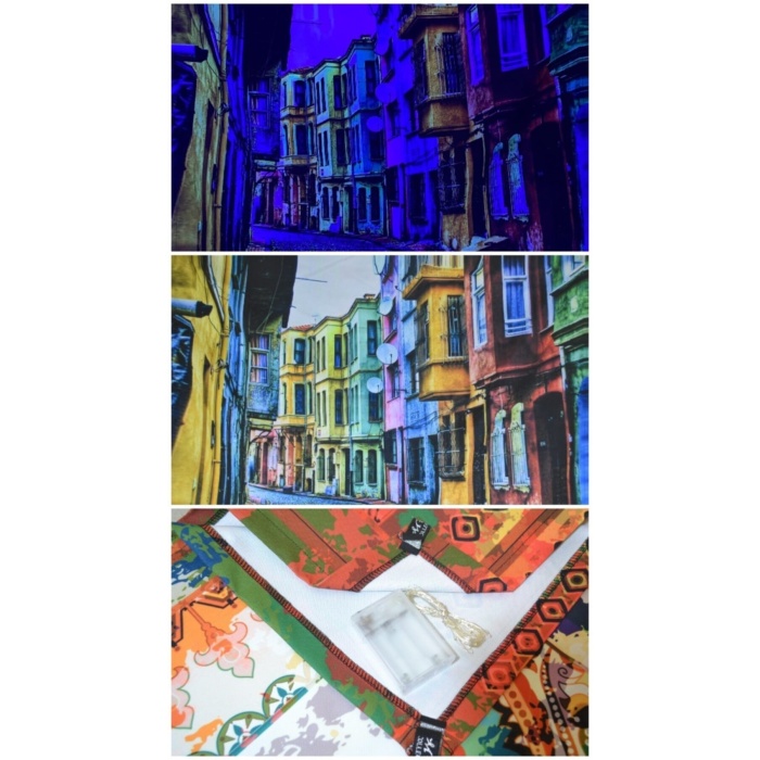 Balat Sokakları Neon Duvar Örtüsü Ve Duvar Halısı