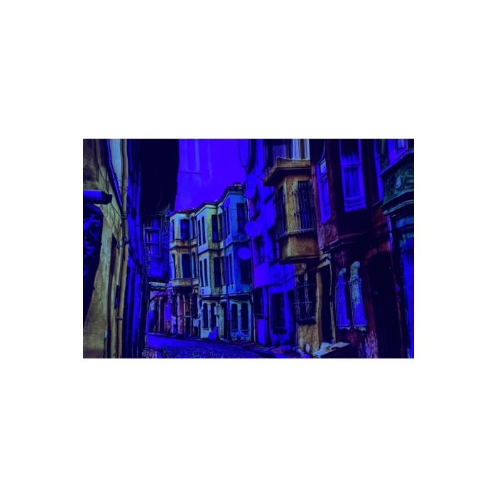 Balat Sokakları Neon Duvar Örtüsü Ve Duvar Halısı