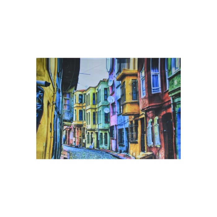Balat Sokakları Neon Duvar Örtüsü Ve Duvar Halısı