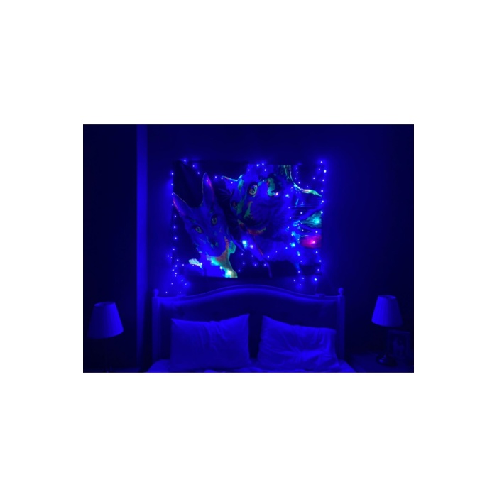 Kediler Neon Duvar Örtüsü Ve Duvar Halısı