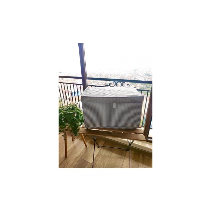 5 Adet - Kapaklı Çok Amaçlı Çamaşır-saklama-düzenleme Vb Hurç, Kutu - 50x40x19 - Baza Kutu - Gri