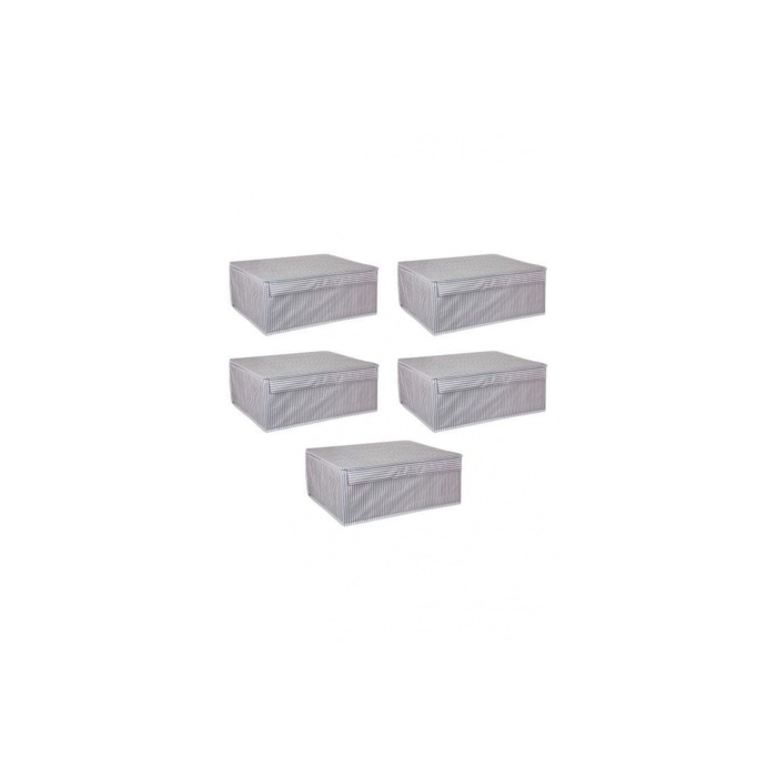 5 Adet - Kapaklı Çok Amaçlı Çamaşır-saklama-düzenleme Vb Hurç, Kutu - 50x40x19 - Baza Kutu
