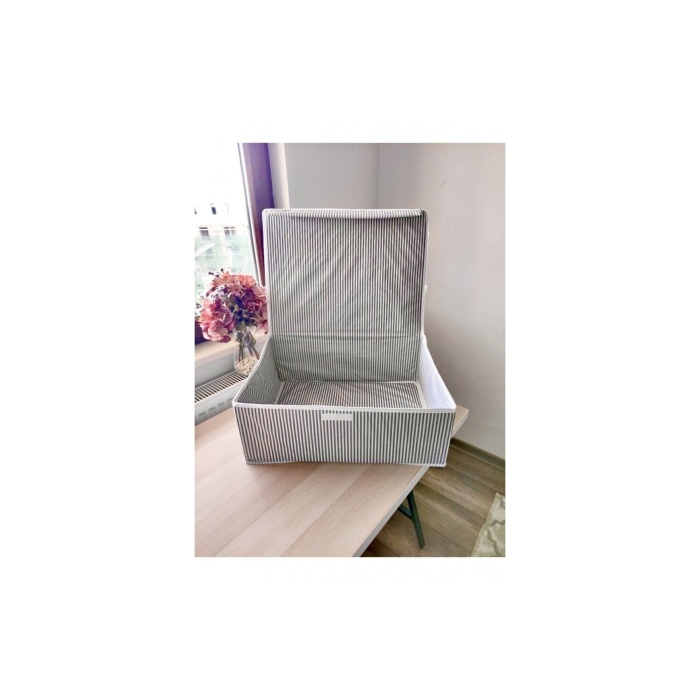 5 Adet - Kapaklı Çok Amaçlı Çamaşır-saklama-düzenleme Vb Hurç, Kutu - 50x40x19 - Baza Kutu