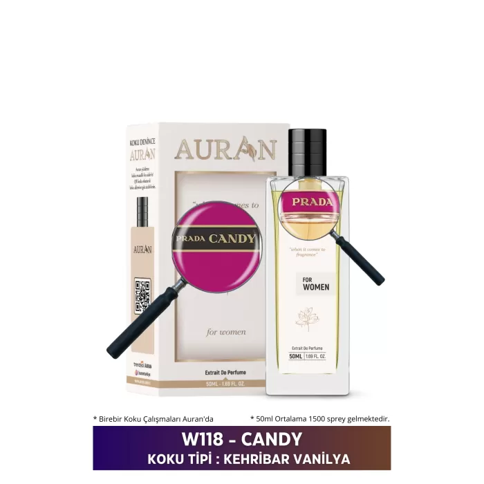 AURAN W118 - Candy Kadın Parfüm KEHRİBAR VANİLYA 50ml