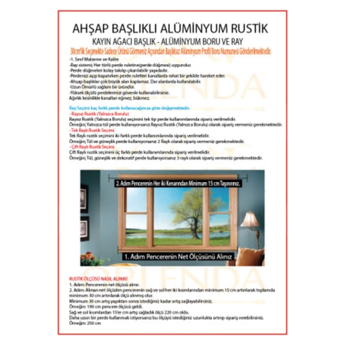 NİVEMESHOME BEYAZ AHŞAP RUSTİK PERDE ASKISI/RAYLI RUSTİK BORUSU 150 CM