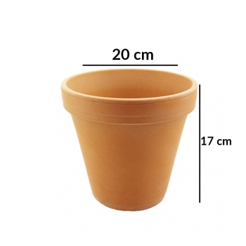Koyu Renk Terrakota Saksı (D20Xh17 Cm)