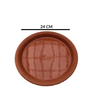 Koyu Renk Terrakota Tabak (24 Cm)