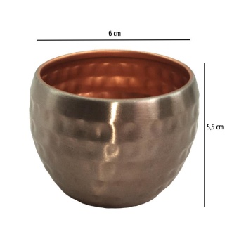 Rose Gold Metal Saksı 6X5,5 Cm