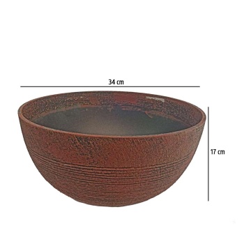 Yayvan Kahverengi Plastik Saksı 34X17 Cm