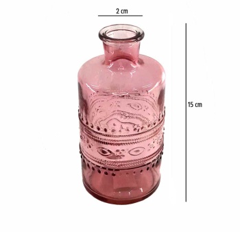 Pembe Cam Vazo 2X15 Cm