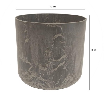 Artstone Gri Plastik Saksı 12x11 cm