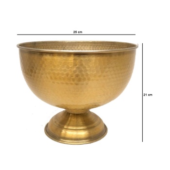 Ayaklı Metal Gold Saksı 25x21 cm
