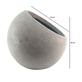Sakur Serisi Beton Saksı 23x30 Cm (Gri)