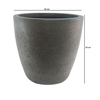 Papatya Serisi Beton Saksı 22x24 Cm (Koyu Gri)