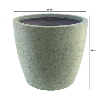 Papatya Serisi Beton Saksı 38x39 Cm (Yeşil)