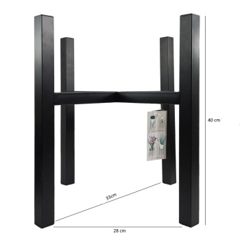 İthal Siyah Saksı Standı 33x28x40