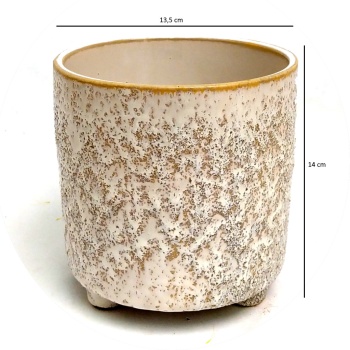 Ayaklı ithal Beyaz Renk Seramik Saksı 13,5x14