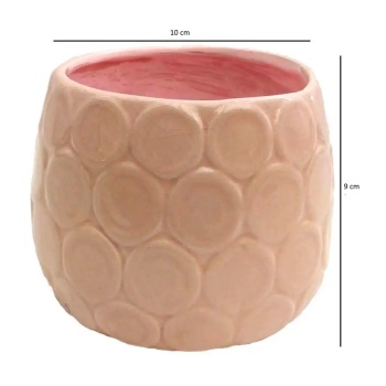 Yumuşak Pembe Seramik Saksı 10x9 cm