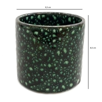 KoyuYeşil Benekli Seramik Saksı 9,5x8,5