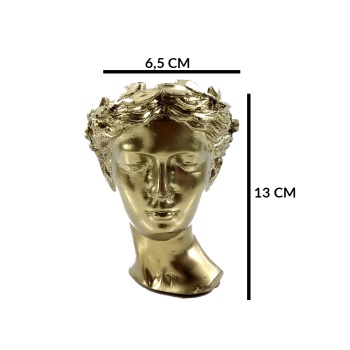 Mini İnsan Silüeti Dekoratif Saksı Gold Renk 6,5×13 Cm
