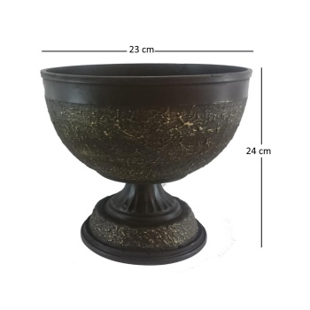 Ayaklı Dekoratif Kahverengi Saksı 23X24