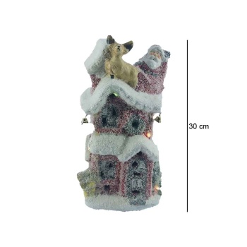 Işıklı Ev Yılbaşı Dekor Ürünü 30 Cm